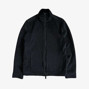 Black Wool Zip-Up High Neck Jacket by John Varvatos